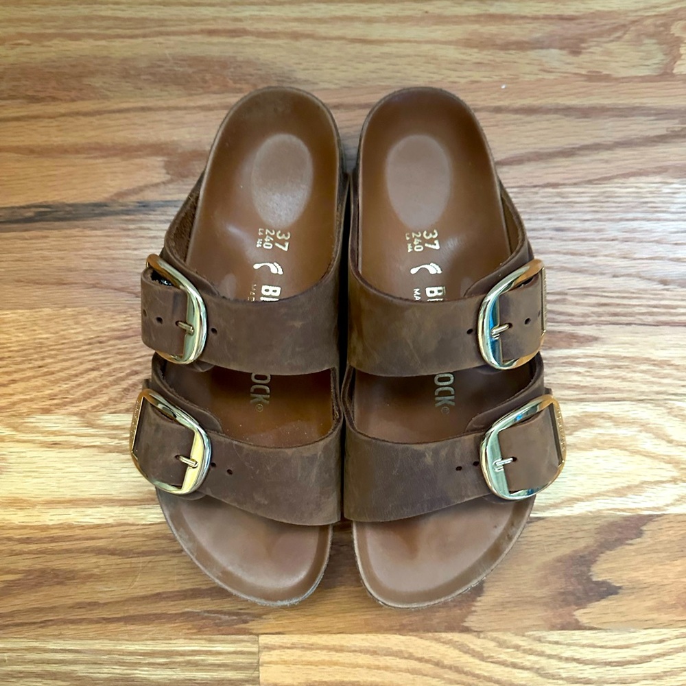 Birkenstock Arizona Big Buckle Oiled Leather - Cognac - Size EU37 Women’s (US 6)